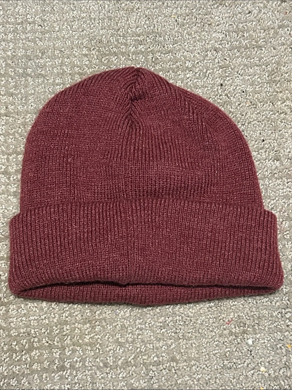 adidas Men Maroon Knit Beanie with Trefoil Logo
